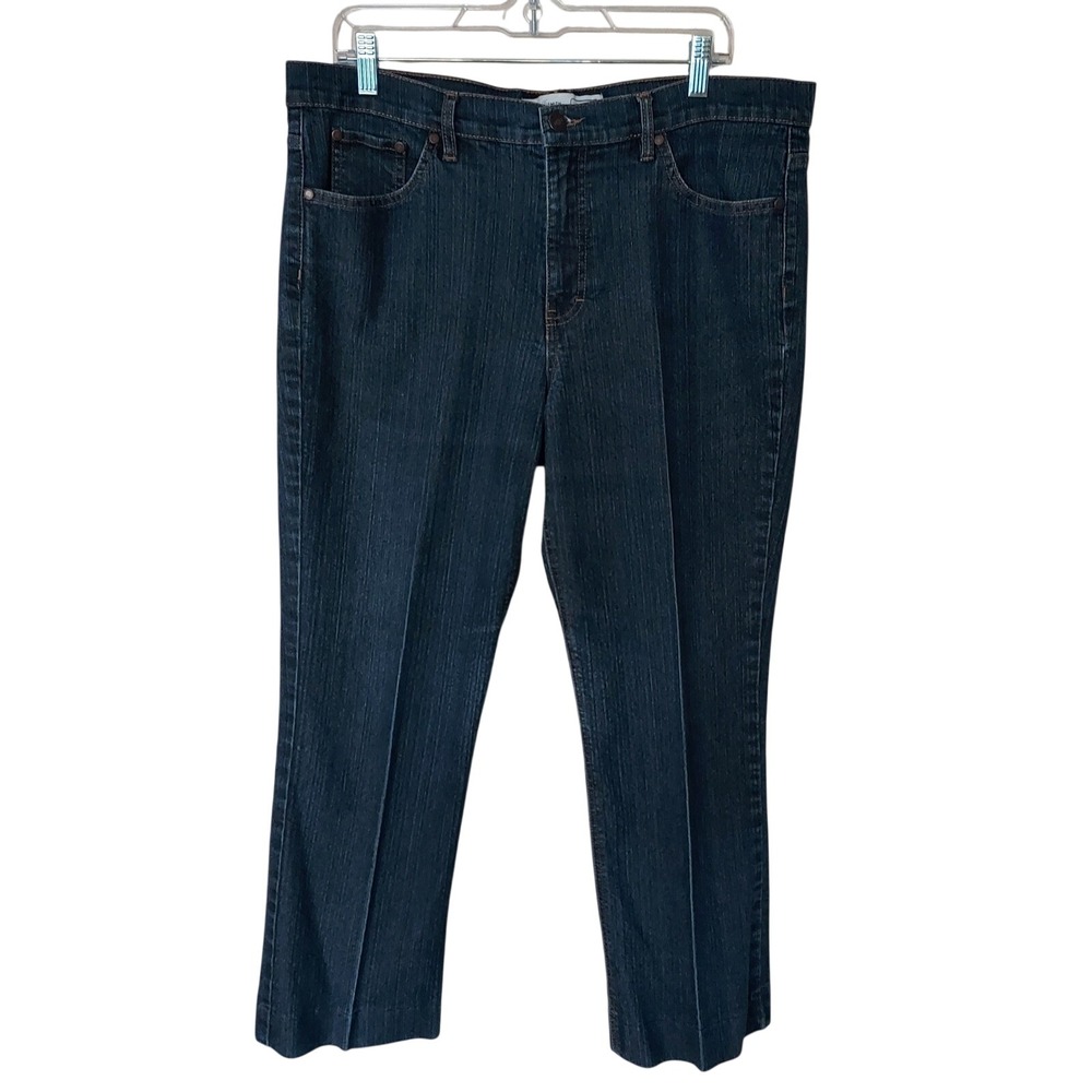 Jaclyn Smith Angel Fit Dark Wash Straight Leg Jeans Womens 16 Stretch Denim